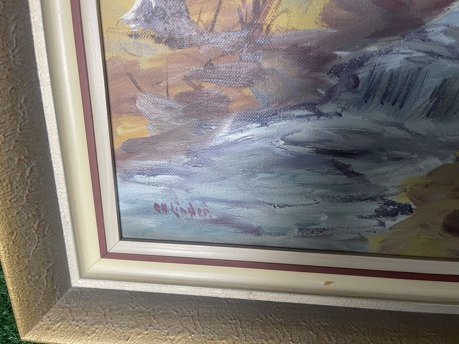 Stary obraz malowany na płótnie