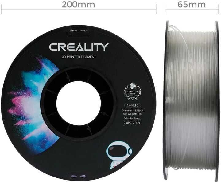 PETG пластик Creality філамент для 3D принтера 1.75 мм 1 кг прозорий