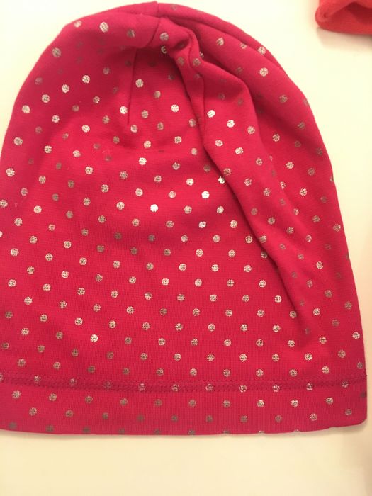 Różowa jesienna czapka dziewczęca na 5-7 latkę