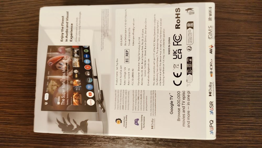 RockTek GX1, 4/32 ГБ, Realtek RTD1325, WiFi6, Dolby Vision,Dolby Atmos