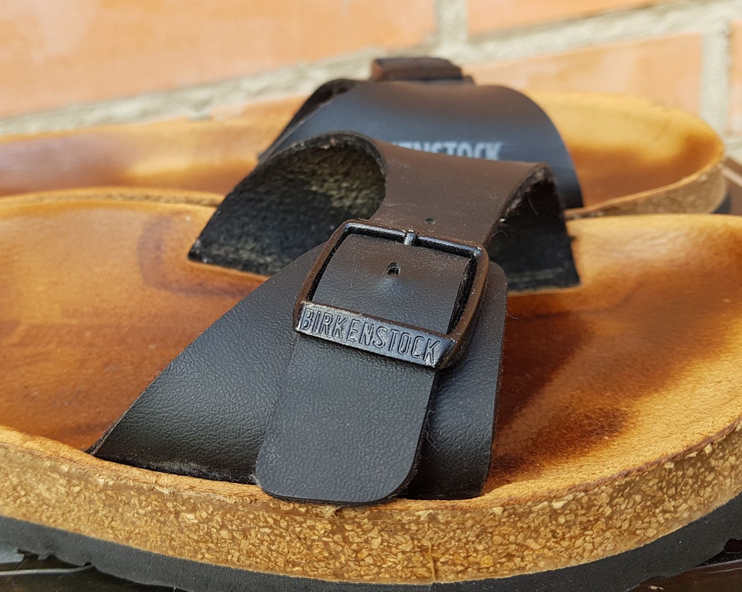 Birkenstock унисекс шлепанцы сандалии кожаные пробка оригинал 40