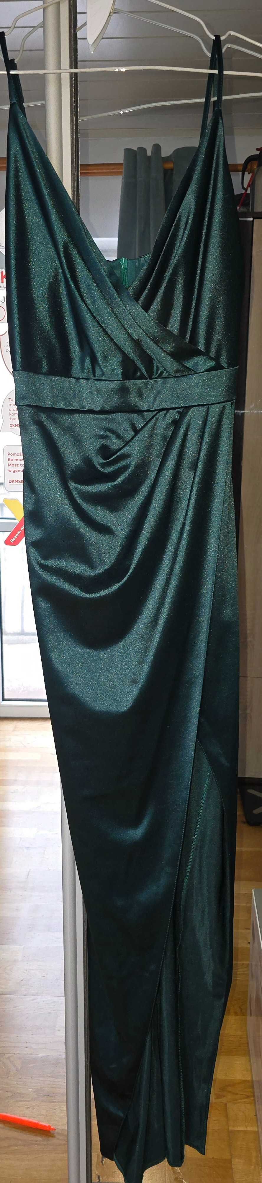 Satynowa sukienka maxi
