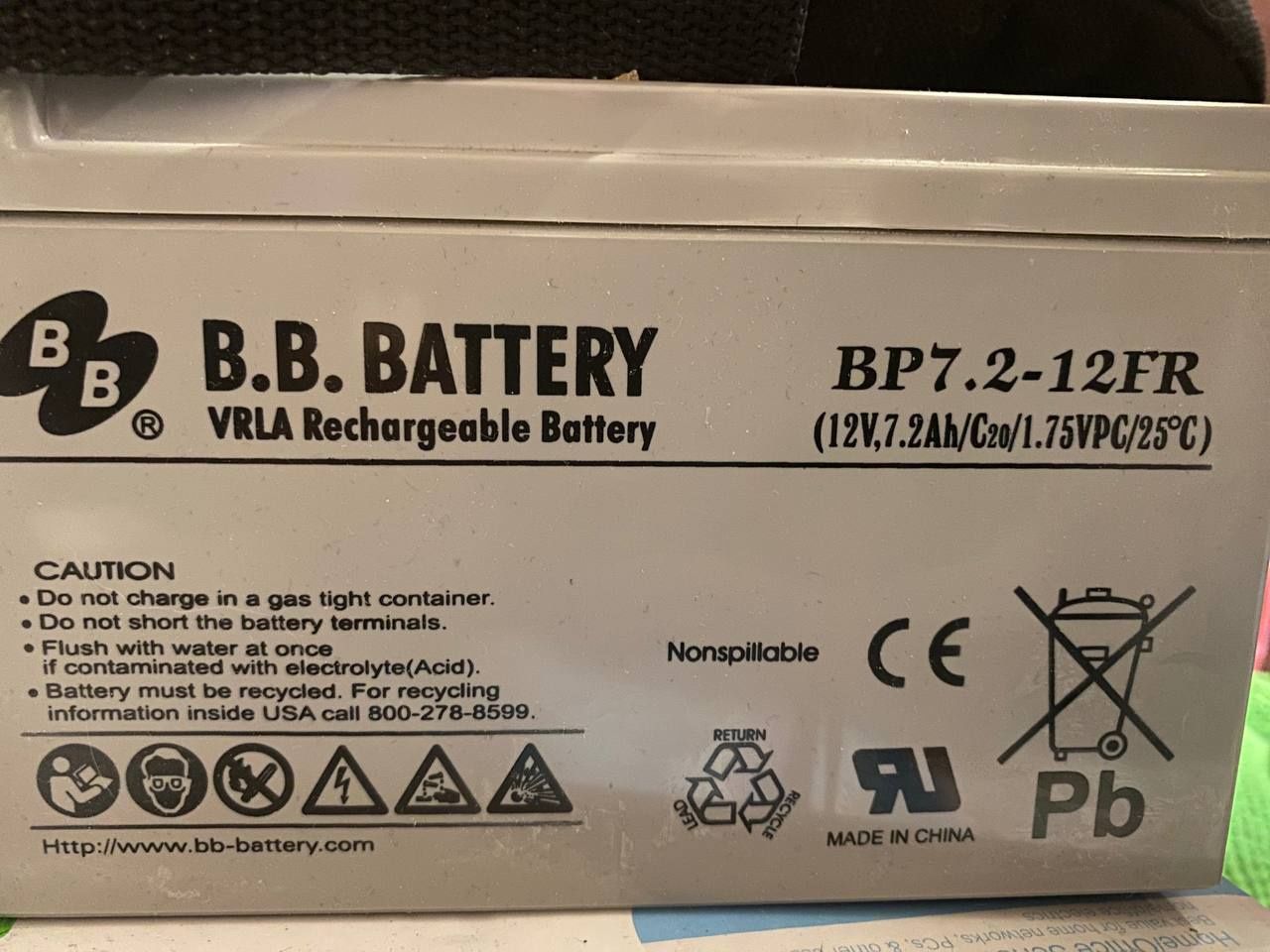 Батарея для ИБП 7.2А 12В