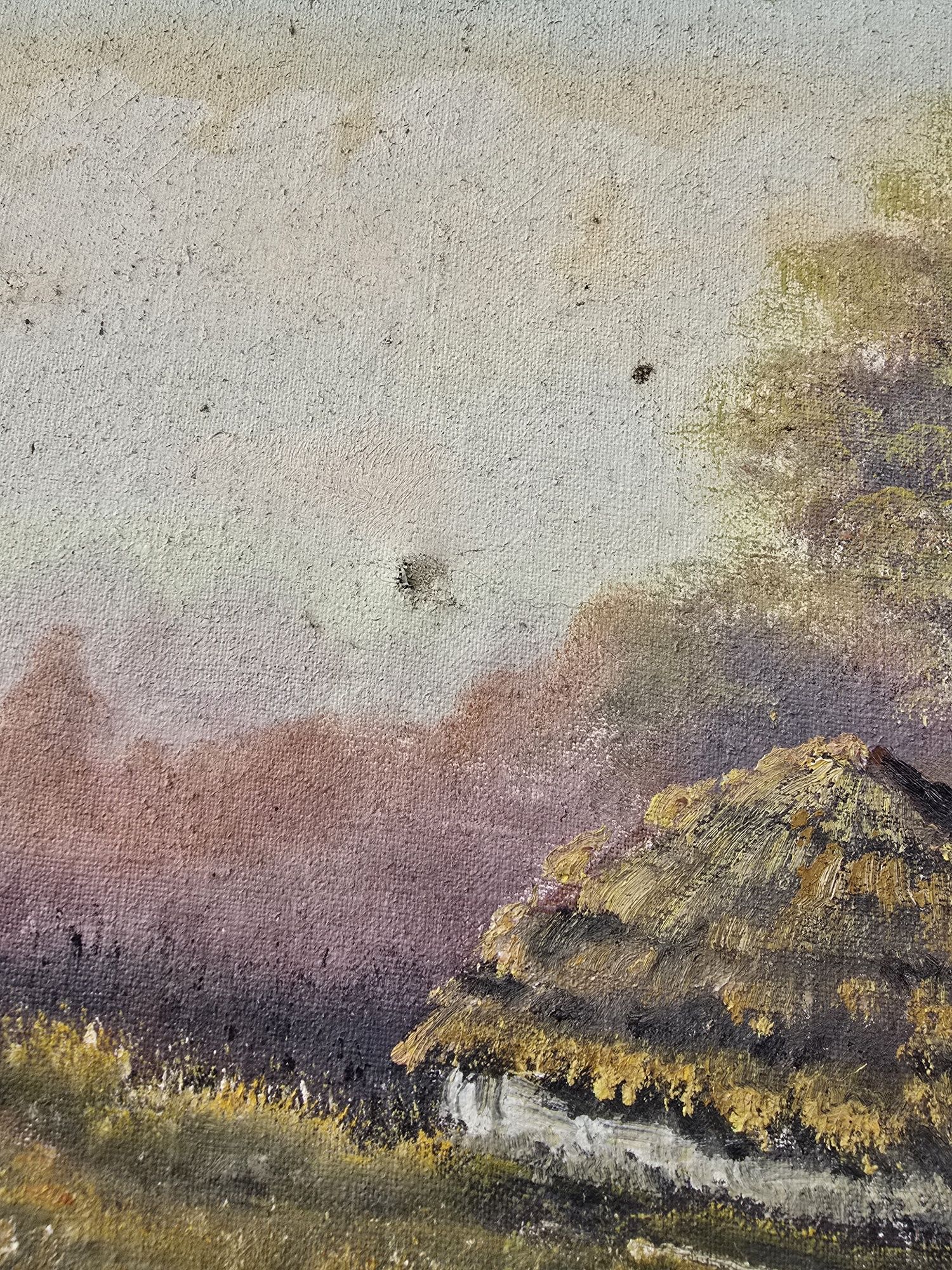 Obraz namalowany krajobraz płótnie 51cm x 68cm