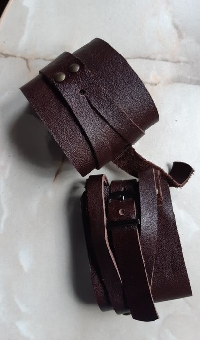 Браслет напульсник манжет натуральная кожа