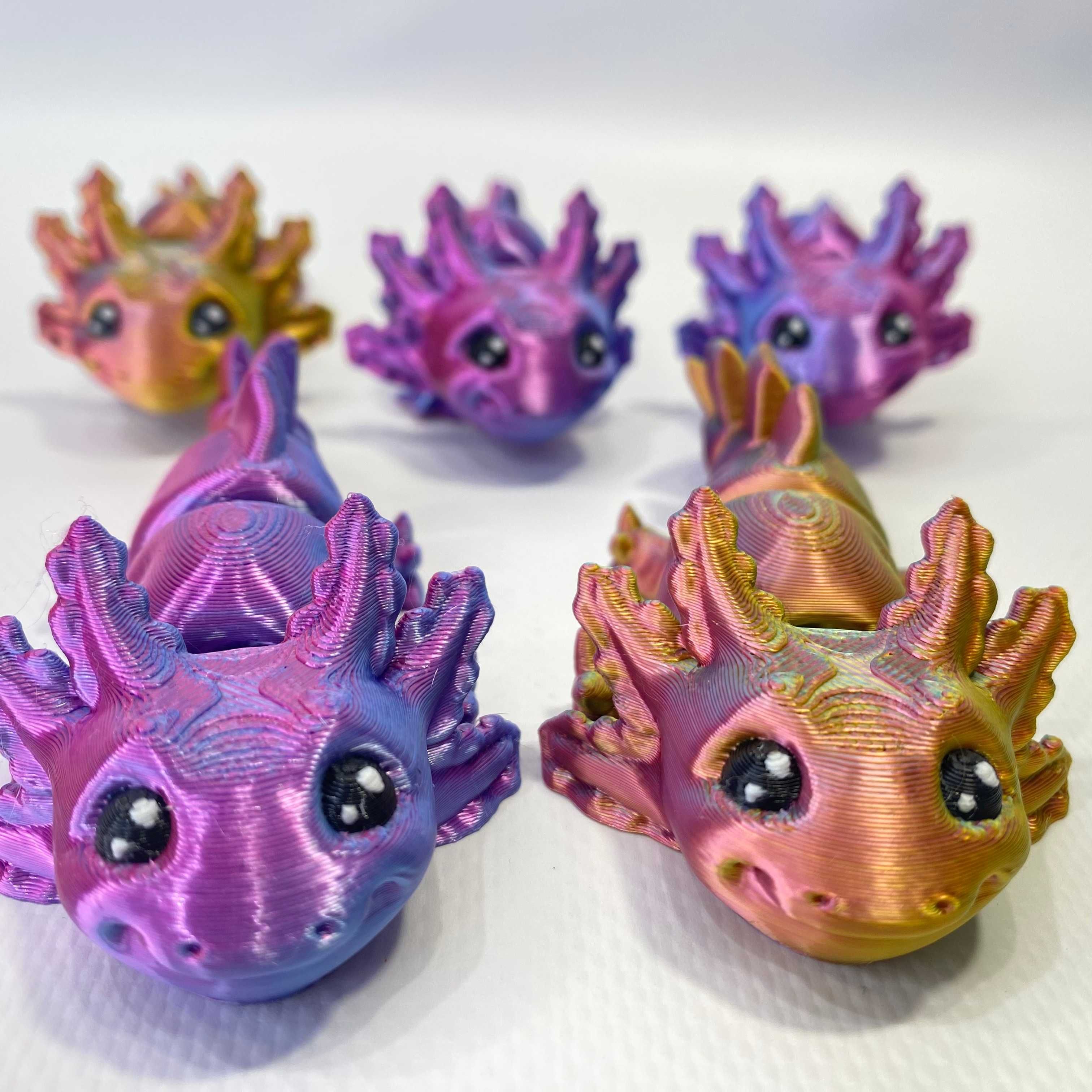 Аксолотль 3д рухлива іграшка, 3D друк