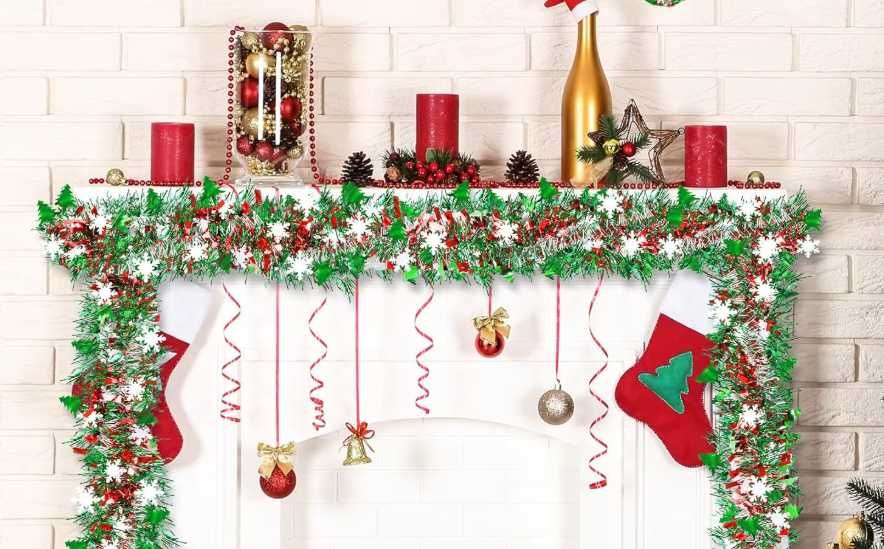 Łańcuch świąteczny na kominek, na schody do dekoracji świątecznych