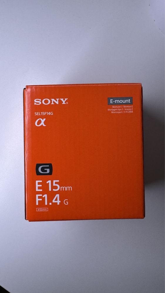 Obiektyw Sony G 15mm F1.4