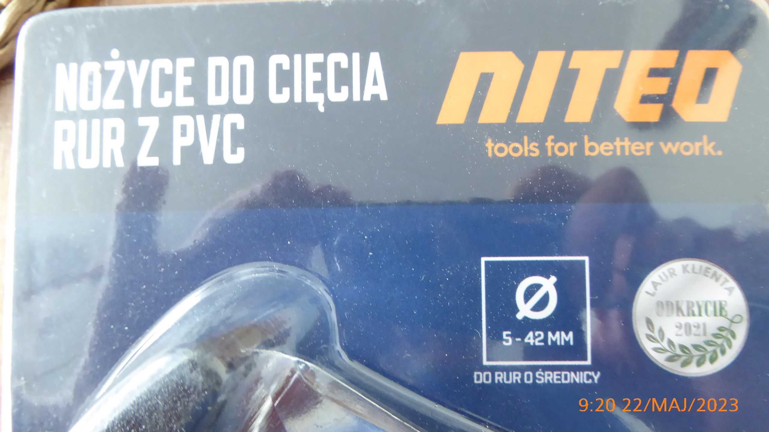 Nowe nożyce do rur z PVC NITEO  w blistrze.