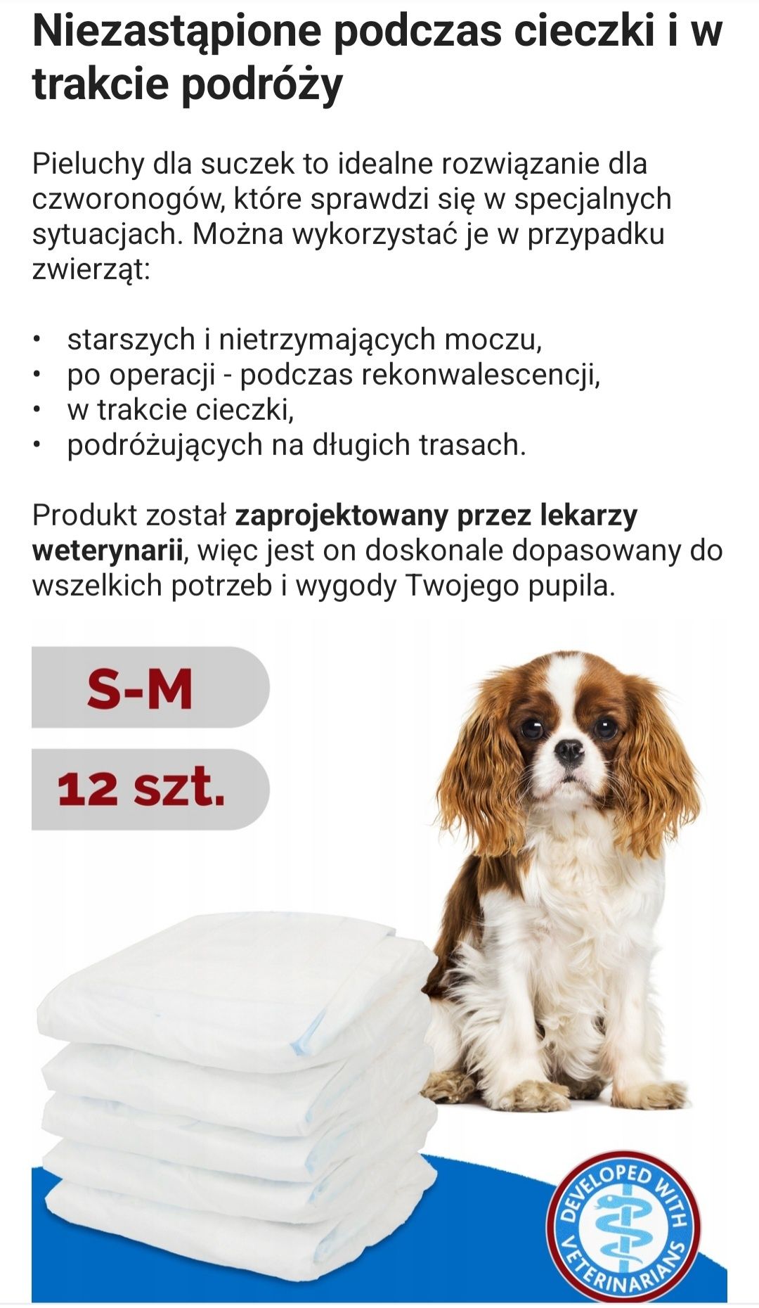 Pieluchy dla suczki psa