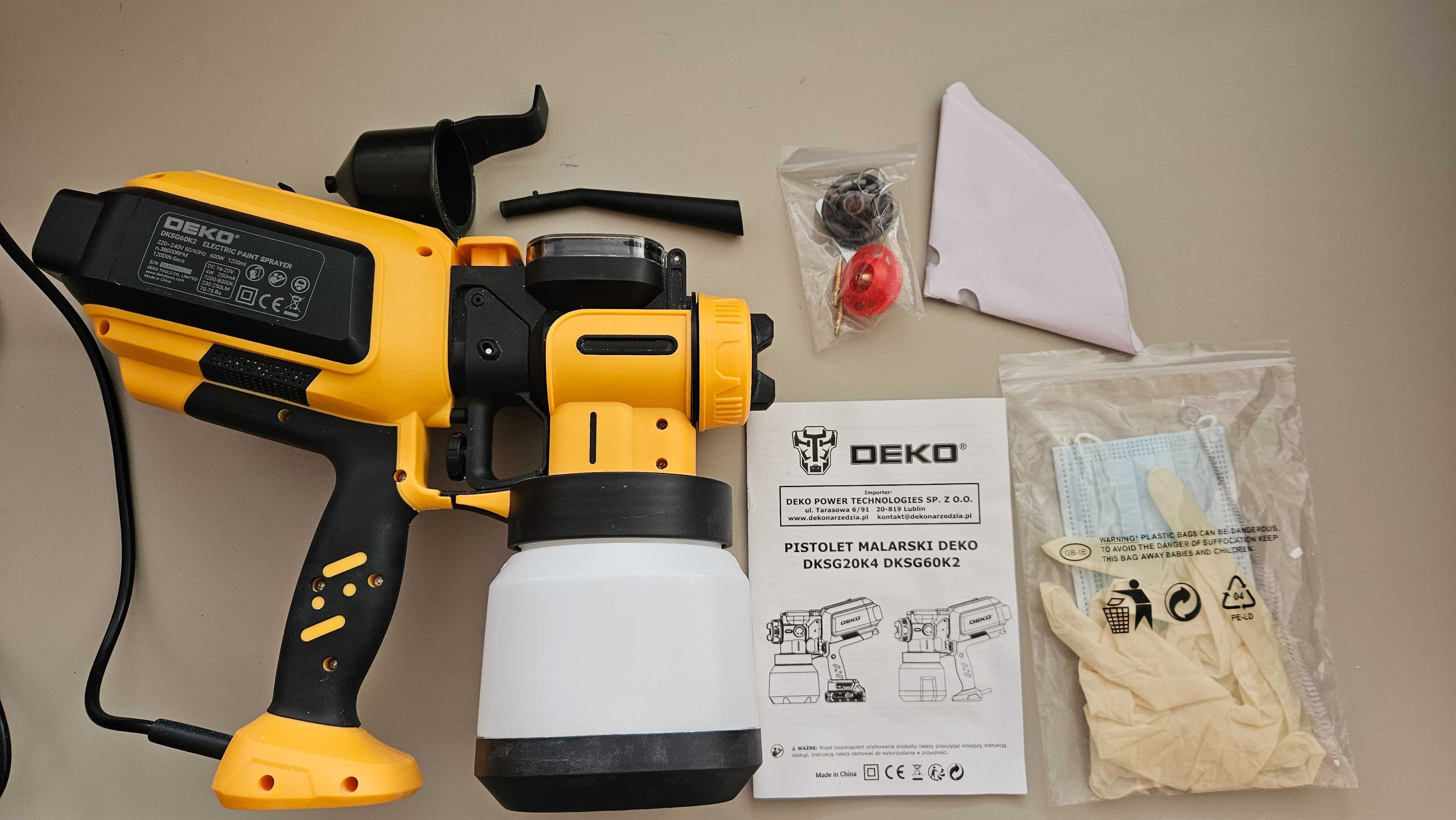 Pistolet agregat do malowania ścian DEKO DKSG60K2