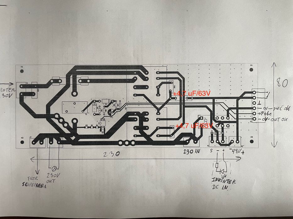 Falownik INVENTER UPS 3kW 48/230V + bypass + sygnalizacja, wyk. 2U 19'
