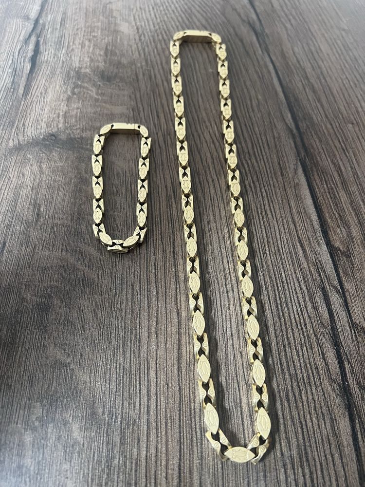 Złoty łańcuszek / łańcuch cartier i bransoletka cartier 585 90,7g 30,3