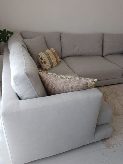 Sofá de canto cinza da HOmy Casa