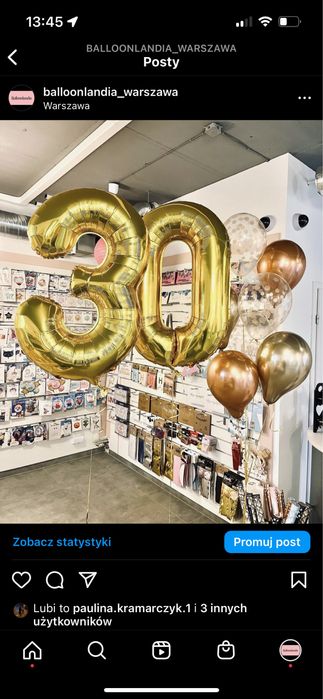 Balony cyferki z helem i inne