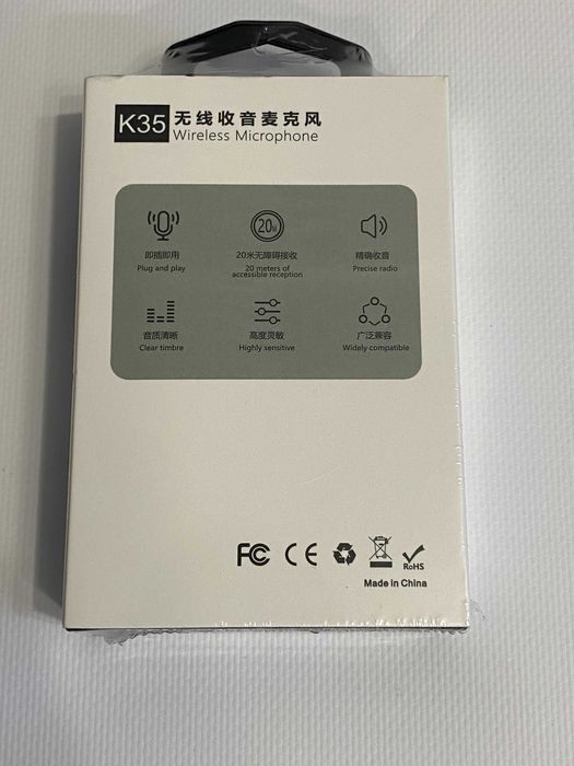 Мікрофон петличний  K35 Lavalier бездротовий 3,5 мм, для блогерів