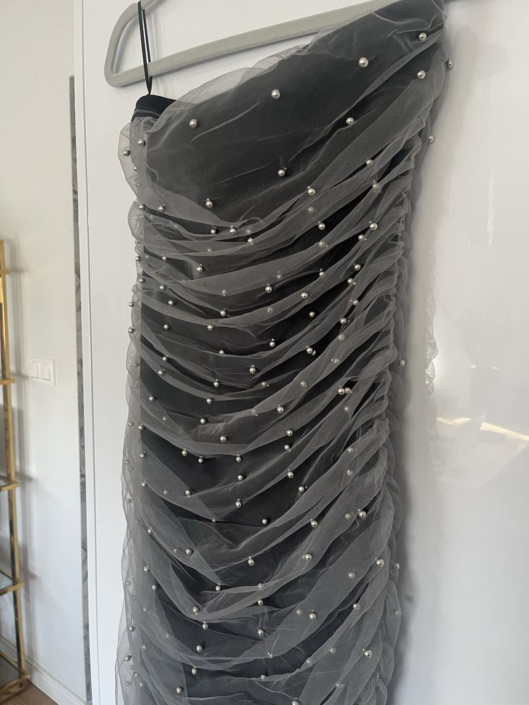 Sukienka tuba wesele elegancka tiul