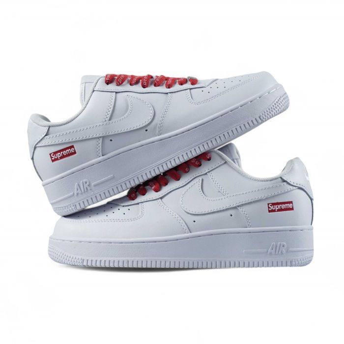 Кросівки Nike Air Force 1 Low x Supreme White/Red premium