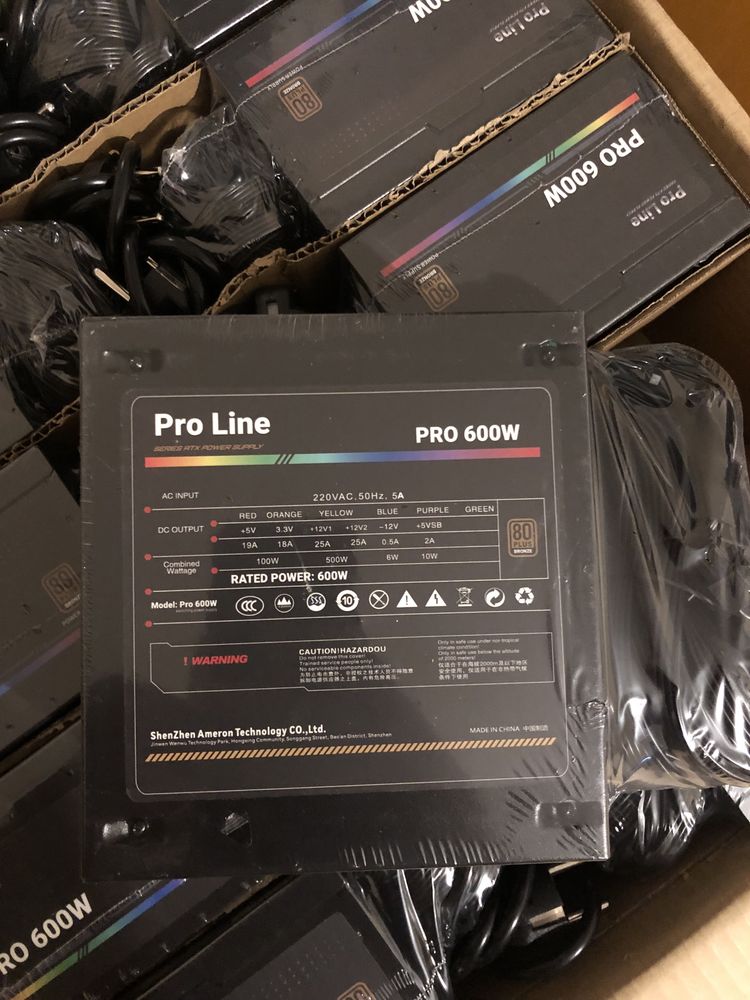 Блок живлення ATX 600W (80 PLUS) для геймерських ПК, (Pro-600-120)