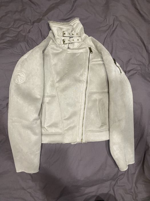 NFS heavy flight shearling jacket grey