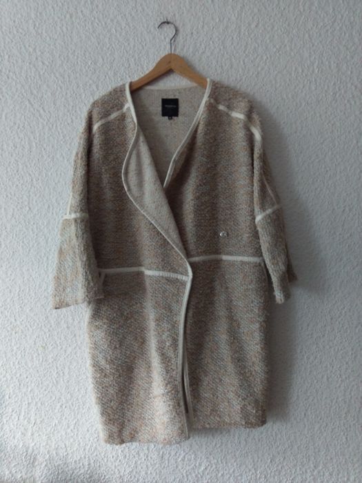 Reserved
Szary beżowy karmelowy sweterkowy płaszczyk płaszcz 38 M