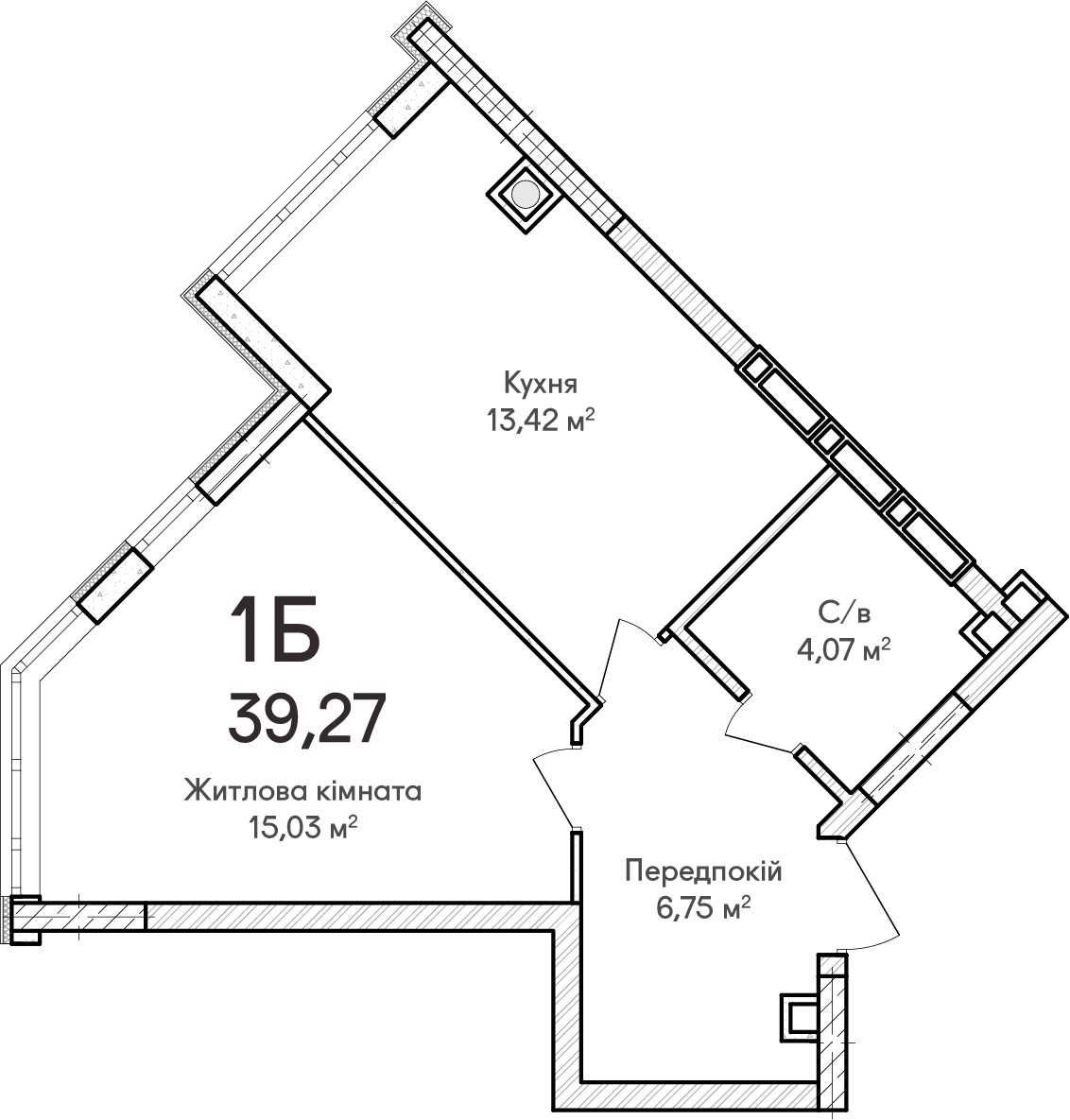 Продається 1-кімнатна квартира 40.1м² під єОселя/Обмін на сертифікати!