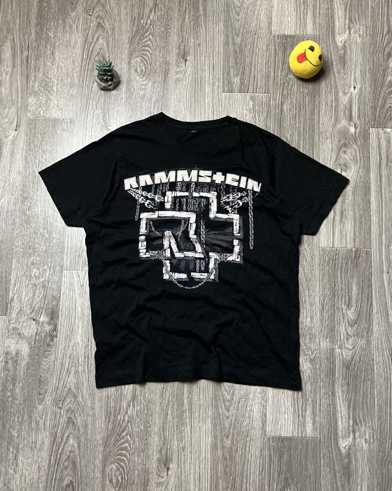 Чорна чоловіча футболка Rock Merch Rammstein Vintage оригінал рок sk8