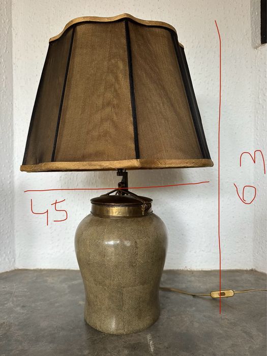 Candeeiro vintage em cerâmica e metal