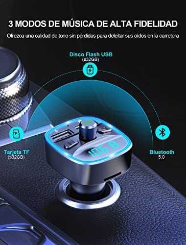 Transmissor FM Bluetooth carro, USB duplas, sup. cartão TF | A estrear