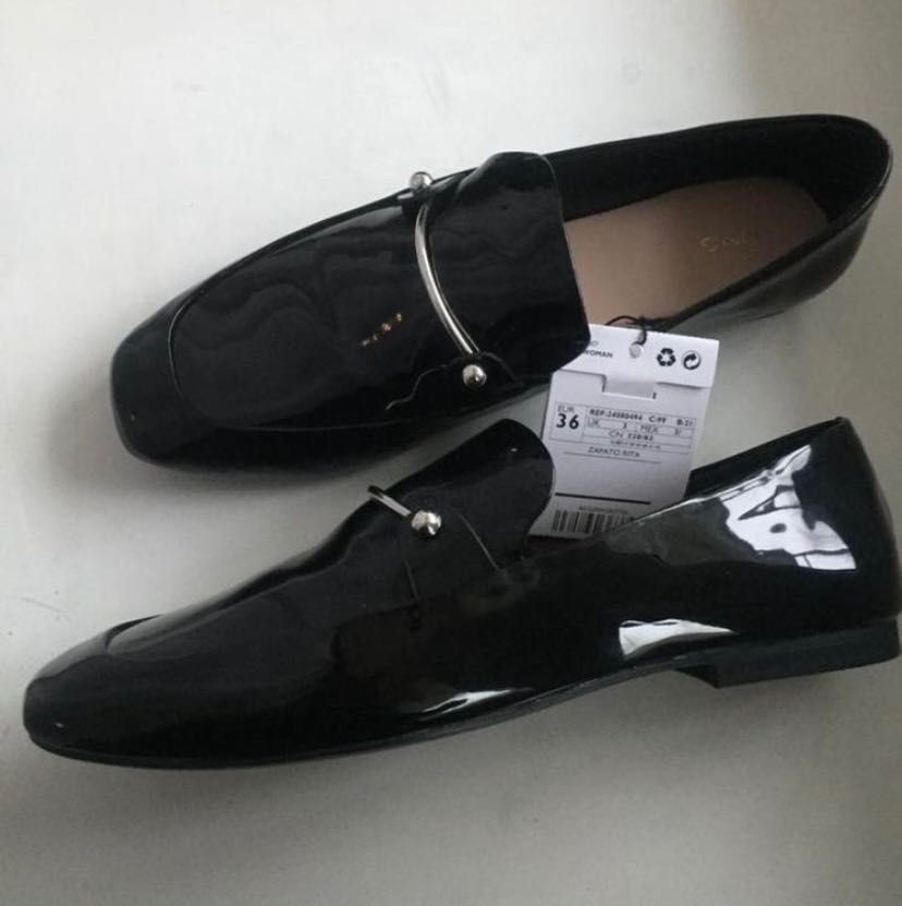 лаковані лофери mango mng 35-36