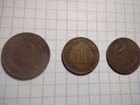 3 Monety Deutsches Reich 2 i 2 x 1 Pfennig - 1925