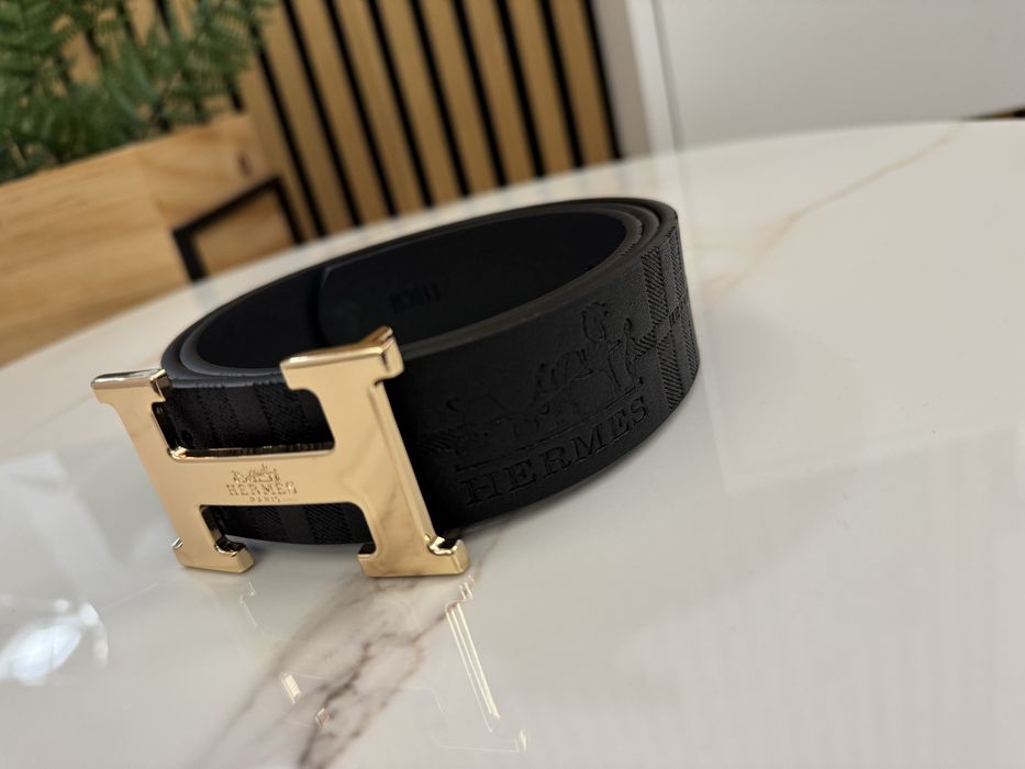 Pasek H Hermes Premium Monogram złoty