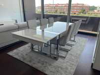Mesa de jantar extensível com 6 cadeiras PlateaHome