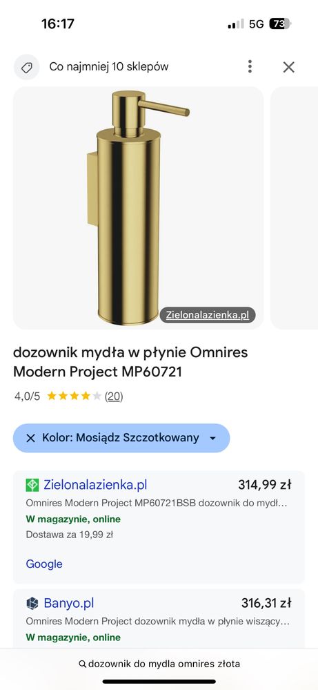 Dozownik do mydła omnires