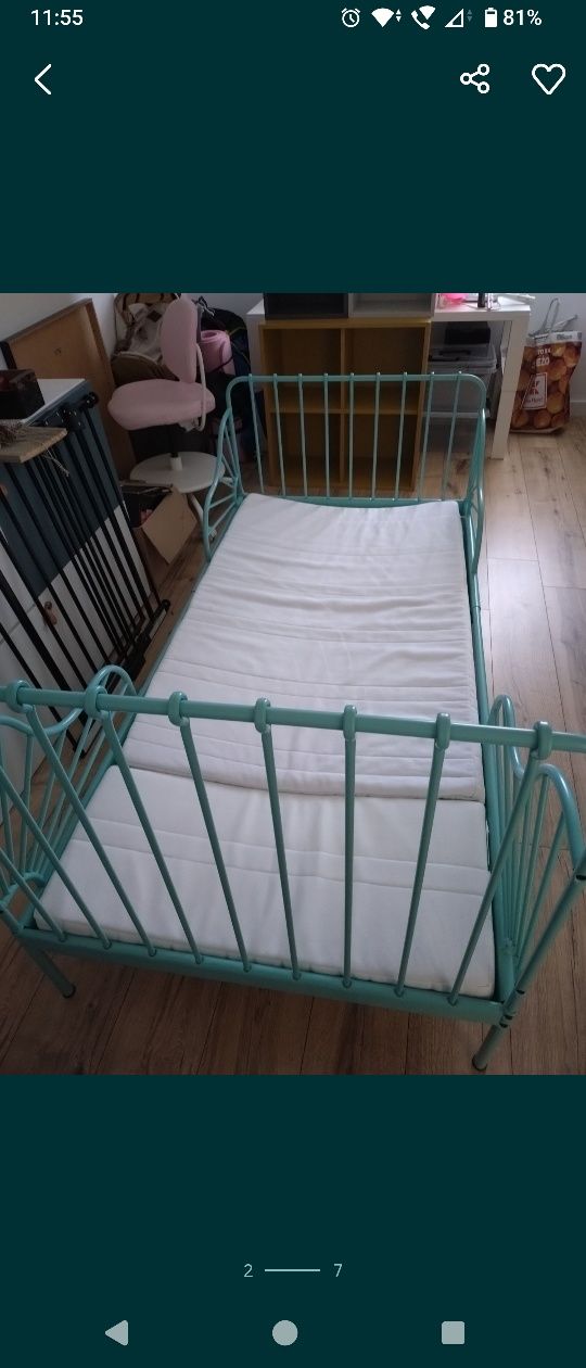łóżko minnen ikea wraz z materacem sprężynowym Omsint