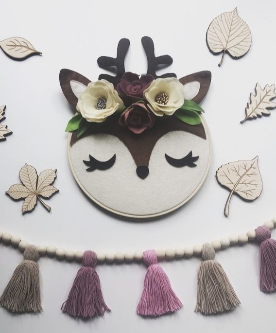 Tamborek dekoracja do pokoju dziecka jelonek sarenka