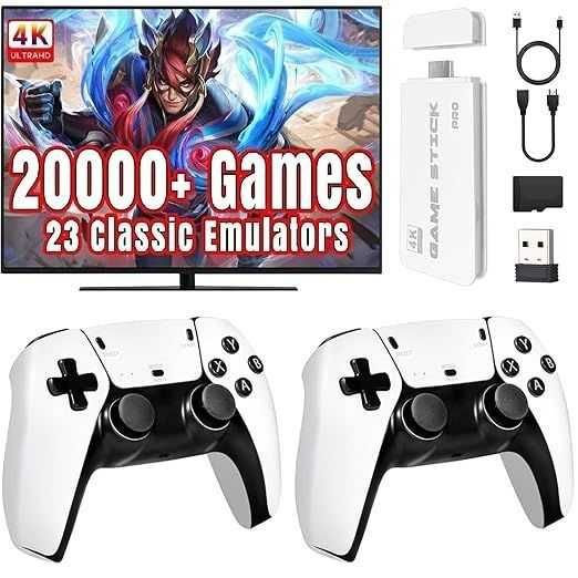 Retro Konsola do Gier TV stick pamięć 64GB 2 pady bezprzewodowe