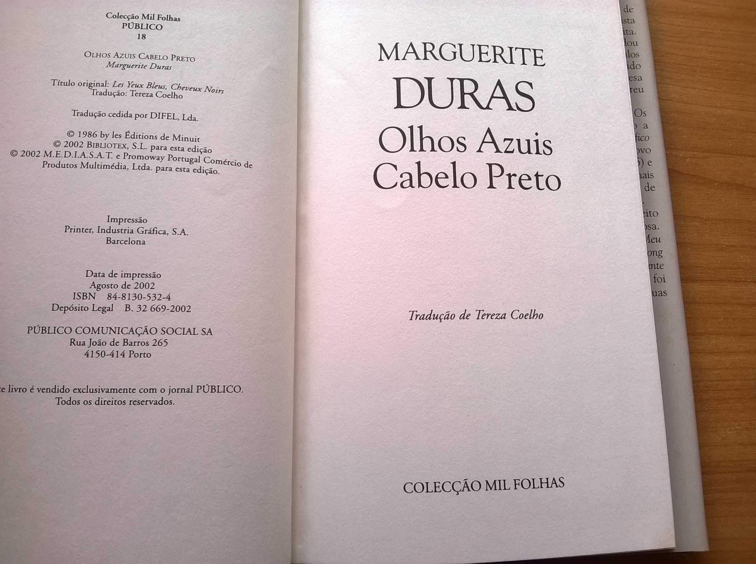 Olhos Azuis, Cabelo Preto - Marguerite Duras