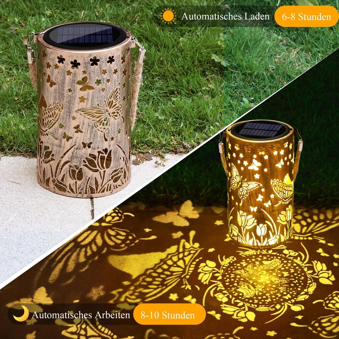 Lampy solarne Qedertek LED motylki 2szt. do ogrodu, wodoodporne