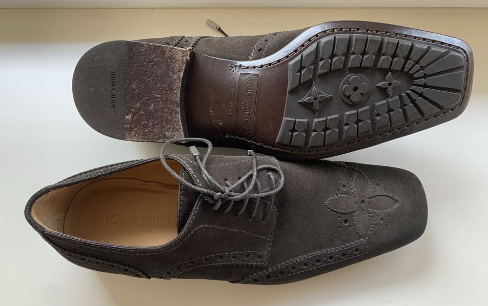 Louis Vuitton туфли коричневые замшевые оригинал 40-41,5