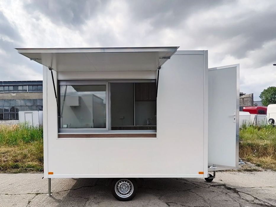 Esselmann BUDGET 3 m nowa przyczepa gastronomiczna  tania mała przyczepa sklep bar lody gofry kawa granita