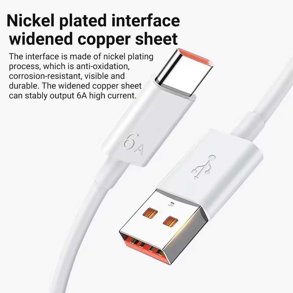 USB-кабель тип С, потужність - 66 Вт, ток - 6А, довжина-2м