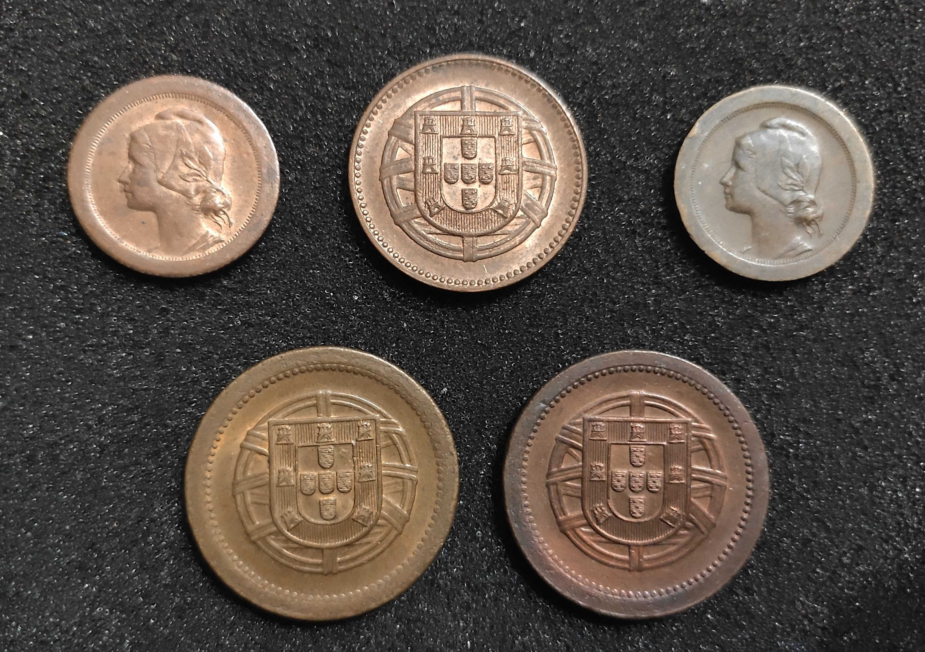 5 Moedas de 2 e 5 Centavos - 1918 | 1921 | 1924 | 1925