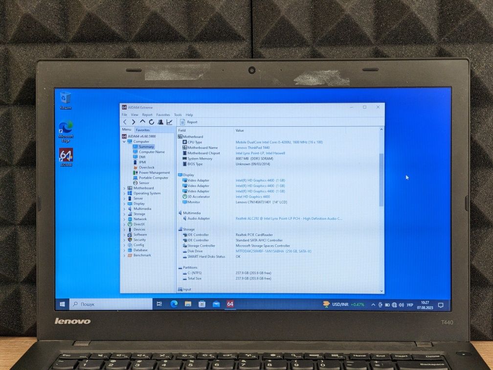 Ноутбук Lenovo T440 i5 4200u/RAM 8gb/SSD 256gb