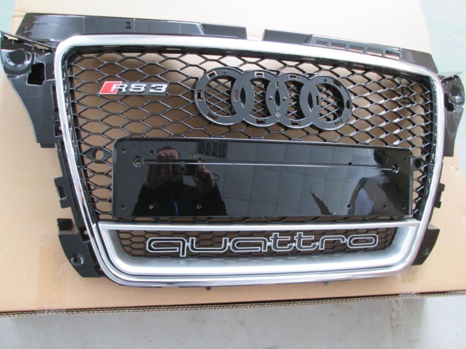 Atrapa Grill Audi A3 08-11 styl RS3 Chrom Quattro