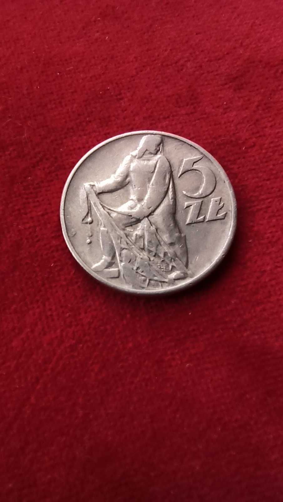 PRL, Moneta 5 złotych Rybak 1974r