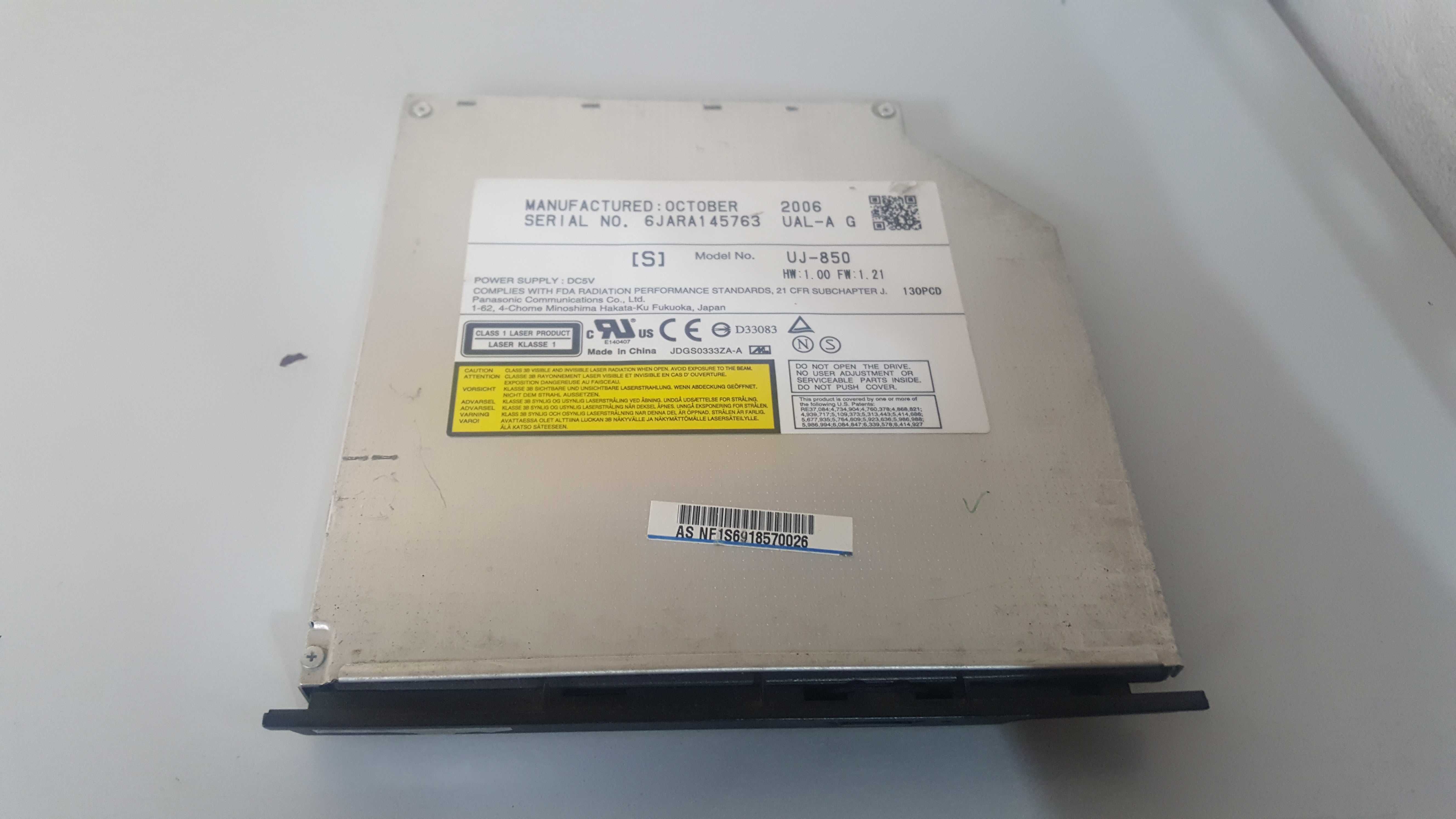 Leitor gravador PANASONIC SLIM CD e DVD±RW - UJ-850  - ATA - IDE