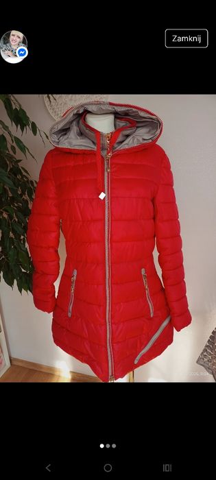 Kurtka pikowana czerwona