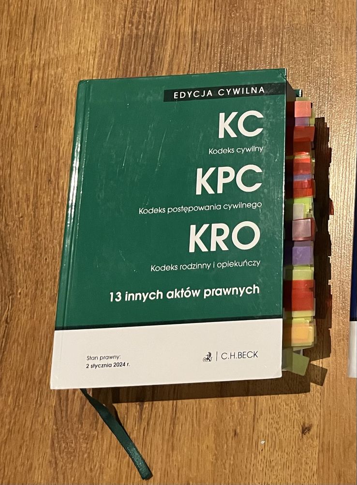 Zbiór kodeksów edycja cywilna KPC,KC,KRo i inne  stan pr. 2.01.2024
