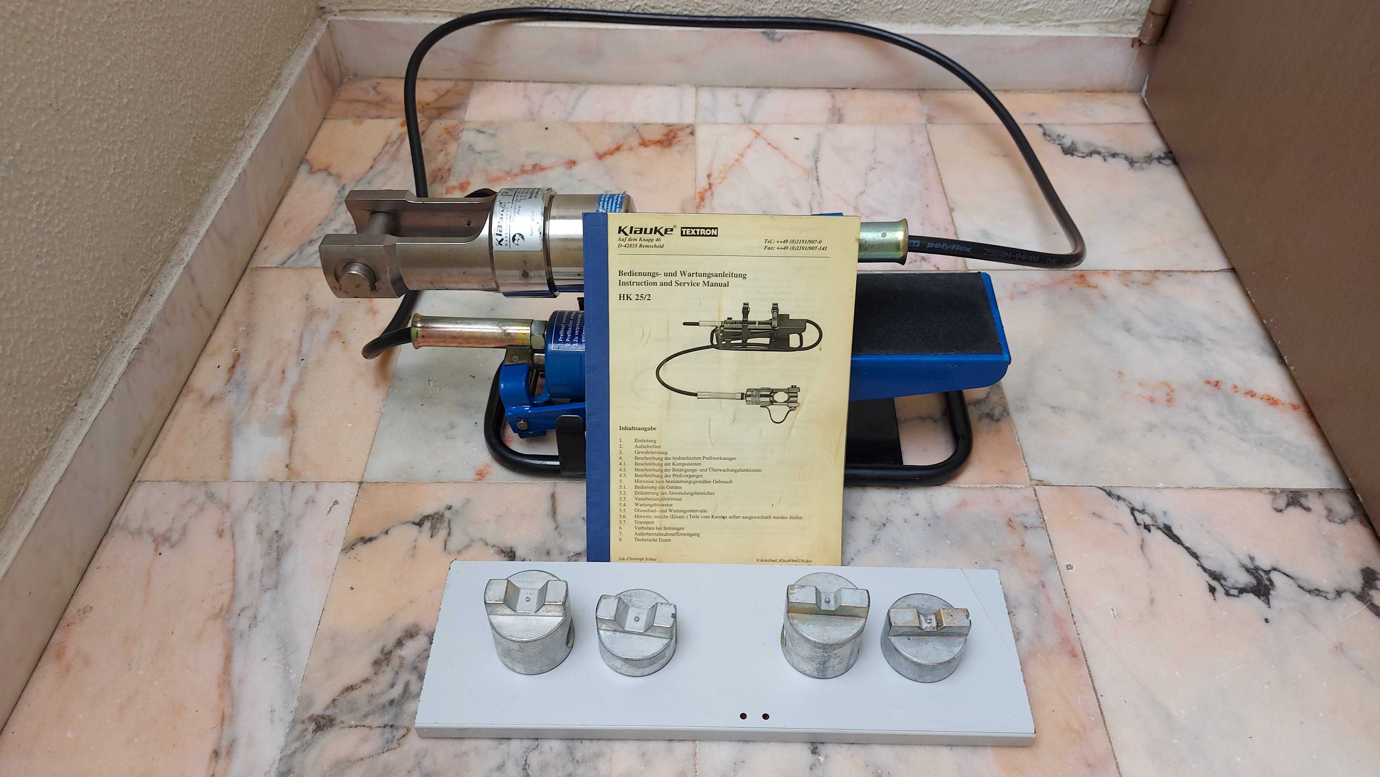 KLAUKE - HK 25/2 Hydraulic crimping tool with foot pump 16 - 625 mm²
